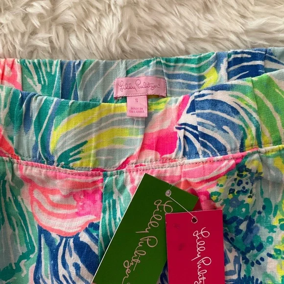 Lilly Pulitzer Pink and Green pants Tropical Print size S Brand New - Picture 3 of 6